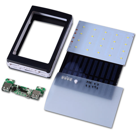 DIY Solar-Powered Power Bank w/ LED Lights